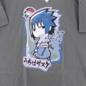 NARU SHIP MODERN DECOUPAGE SASUKE GRAY LARGE SHIRT